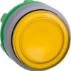 Pushbutton, for universal LED, illuminable, latching, waistband round, yellow, front ring light gray, mounting Ø 22 mm, ZB5AH83C