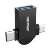 ADAPTER OTG USB CZARNY DO MICRO TYP-C