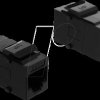 91377 Keystone module coupler, RJ14 socket to RJ14 socket, Cat.3, blac