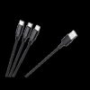 Kabel USB 3w1 microUSB, USB typu C, Lightning 1 m