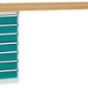 System banków warsztatowych COMBI, model 6 z płytą wielowarstwową, szer. X gł. X wys. = 1500 x 700 x 840 mm Manuflex WC5