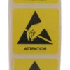 Etykieta Esd Żółty Papier, Tekst: Attention, Ostrzeżenie