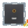 BERKER Q.1/Q.3/Q.7 Gniazdo multimedialne USB/3,5mm audio antracyt aksamit lakierowany 3315396086 HAGER