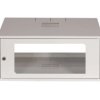 Szafa wisząca SIMPLE 19 4Ux555x400 mm IP20 ściany boczne pełne drzwi z szybą RAL 7035 19-8006SZWS-19-4U-40-DS