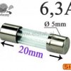 6,3A bezpiecznik szklany; zwłoczny; 5x20mm