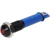 R-TECH 656960 Panel Indicator 6mm Domed 12V Red Black Plated Brass