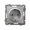 AS Gniazdo pojedyncze z uziemieniem schuko z przesłonami srebrne GP-1GSP/m/18 OSPEL
