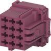 Socket, unequipped, 12 pole, straight, 3 rows, purple, 5-968972-1