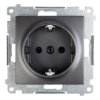 Simon 54 Gniazdo pojedyncze SCHUKO z/u 16A IP20 z przesłoną torów, szybkozłącza, antracyt DGSz1CZ.01/48