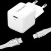 7803052 USB charger, 30 W, 1x USB-C, GaN, white, Lightning cable, 1.5 m