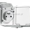 Gniazdo x2 natynkowe białe + uziem. IP44 CADER
