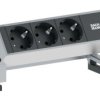 DESK2 listwa zasilająca 3M, 3x 230V(schuko), kolor stal nierdzewna, Bachmann 90