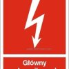 Naklejka- WYŁACZNIK GŁÓWNY PRĄDU 74x105 czerwona
