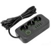 Przedłużacz+1x Wył.3.0m 3x2p+Z,5xUSB czarny Kobi