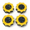 Zestaw kół Mecanum - 80mm - 4sztuki - czarno-żółte z rolkami - DFRobot FIT0654-1