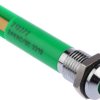 Lampka kontrolna do montażu panelowego 24V dc, zielona 8mm LED Chrom Końcówka lutownicza RS PRO