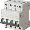 Wyłącznik nadprądowy MCB, Typ C, 3+N, 8A, 400V, 72V, na szynę DIN, Siemens 5SL6608-7, 5SL6