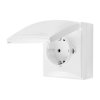 Simon Aquaclick Gniazdo IP44, Schuko, pojedyncze, szybkozłącza, klapka w kolorze biały ACGSZ1C/11