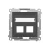 SIMON 55 Pokrywa gniazd teleinformatycznych na Keystone skośna podwójna z polem opisowym grafitowy mat TKP2S.01/116 KONTAKT SIMO