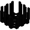 Finger shaped heatsink, (L x W x H) 45 x 45 x 25.4 mm, 6 K/W, black anodized, FK 201 SA CB