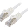 Patch cord F/UTP, Cat 6, RJ45 wtyk z obu stron, linka, CCA, 1m, PVC, biały PP6-1M/W