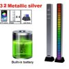 Wskaźnik wysterowania audio 32LED srebrny z wbudowaną baterią