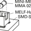 Component holder, 2 pole, for mini MELF resistors, C42408-A26-A1 MELF-HALTER