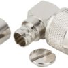 N plug 50 Ω, RG-8, RG-213, RG-225, Belden 7733A, Belden 8268, solder connection, angled, 172176