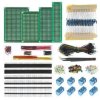 Zestaw DIY do elektroniki 844 szt. Dwustronne płytki PCB z diodami LED 3 mm i 5 mm, rezystorami z metalu, przewodami łączącymi,
