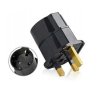Schuko EU to Ireland/UK Mains Socket Adaptor with Ground, Fused