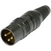 Hicon HI-X3CM-G XLR Connector Plug 3-Pin Black Superior Strain Relief
