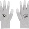 TRU COMPONENTS TC-12539840 Rękawice ESD jasnoszary Rozmiar ubrania: S Włókno poliamidowe, Powłoka PU 1 par(a)