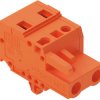 Socket header, 2 pole, pitch 7.62 mm, angled, orange, 231-702/008-000