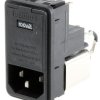 Gniazdo zasilające IEC z filtrem przeciwzakłóceniowym1 6A IEC/EN 60939 Schaffner Zatrzask 5 x 20mm