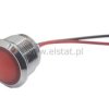 Kontrolka LED 16mm, 230V+ przew. wypukła czerwona