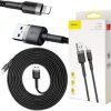 KABEL USB-A - Lightning / iPhone Baseus Cafule CALKLF-RG1 300cm Apple 2A CZARNO-SZARY W OPLOCIE