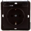 IMPRESJA Gniazdo bryzgoszczelne z/u Schuko IP44 klapka przezroczysta antracyt GPH-1YS/m/50/d