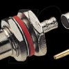 BNC crimp panel socket, central mounting, 75 Ohm