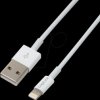 UA0199 Lightning cable, Apple 8-pin/M to USB-A/M, MFI, white, 1 m