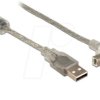 84815 USB 2.0 cable, A connector to B connector, angled, 3.0 m