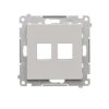 Simon 55 Pokrywa gniazd teleinformatycznych na Keystone płaska podwójna (moduł) Jasnoszary mat TKP2.01/114