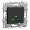 Gniazdo USB USB-C Montaż wpuszczany Schneider Electric ścieżki: podwójne 3A