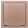 ASFORA Gniazdo SCHUKO IP44 z ramką (1-krotne) brąz EPH3100369