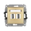 Icon Mechanizm Gniazda Podwójnego 2Xusb A-A 2.0 Złoty 29Igusb-2