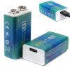 Akumulatorek bateria 9V do ładowania Li-Ion 1.5V 3060mWh z portem USB-C