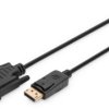 Adapter cable, 3 m, black, DisplayPort 1.1a plug, straight to DVI-D Dual Link (24+1) plug, straight, AK-340306-030-S