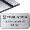 Laminat grawerski 1,3mm szczotkowane srebro/czarny 854 formatka 300x150 mm 30x15 cm do obróbki laserowej