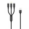 KABEL USB 3W1 LIGHTNING+USB C+USB MICRO
