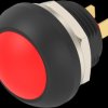 Pushbutton, 1 pole, red, unlit , 0.12 A/125 VAC, 0.2 A/50 VDC, 13.6 mm, IP68, 2329360-7