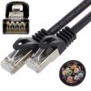 Patchcord S/FTP kat.6A PiMF kabel sieciowy LAN 2x RJ45 linka PoE czarny 1m NEKU